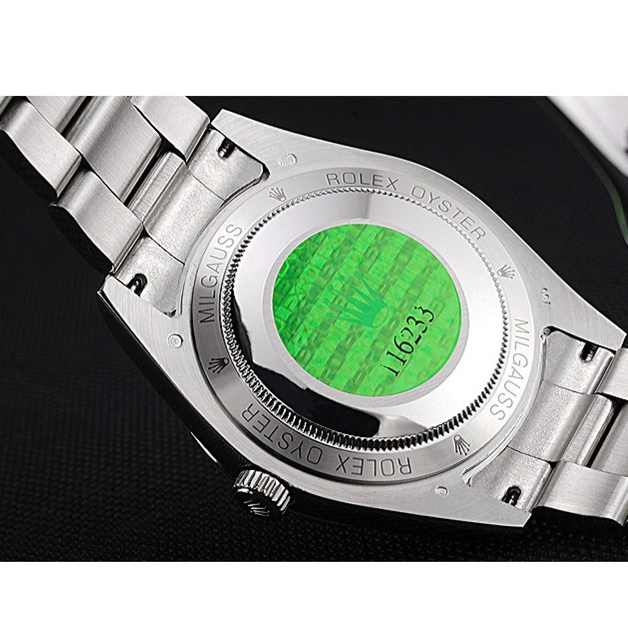 Aaa replica watch Milgauss Steel Dial Bezel Rolex And Blue Case Stainless 622838 0717